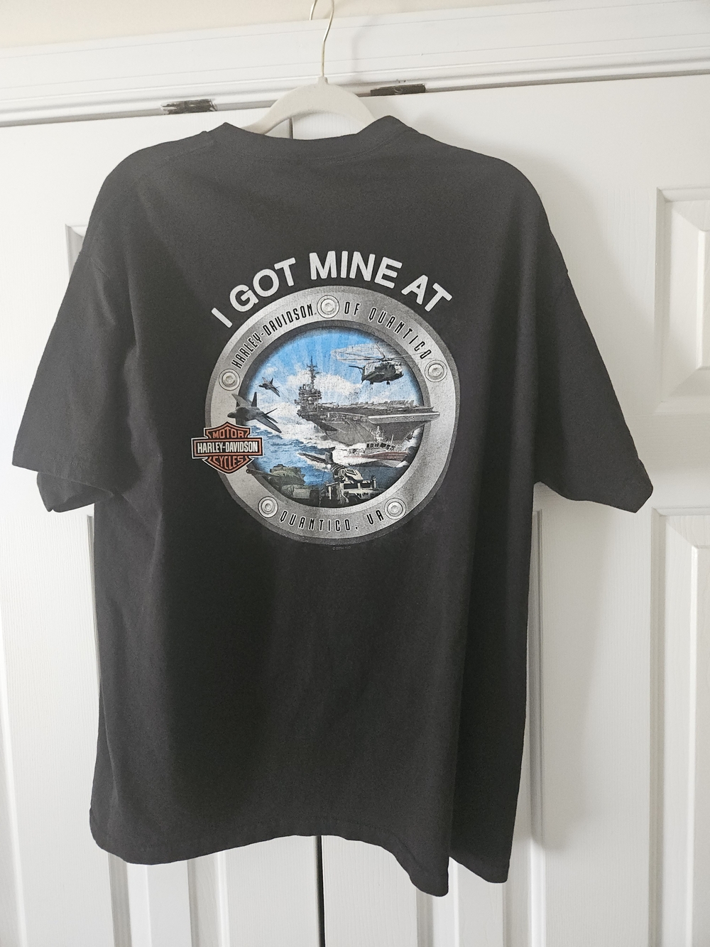 Harley-Davidson "I Got Mine At" Quantico, VA Black Graphic T-Shirt Size XL